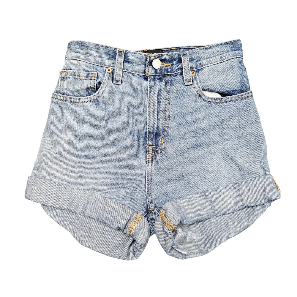 BDG Denim Mom Shorts 24 Light Wash Cuffed High Rise Y2K Urban Outfitters Summer